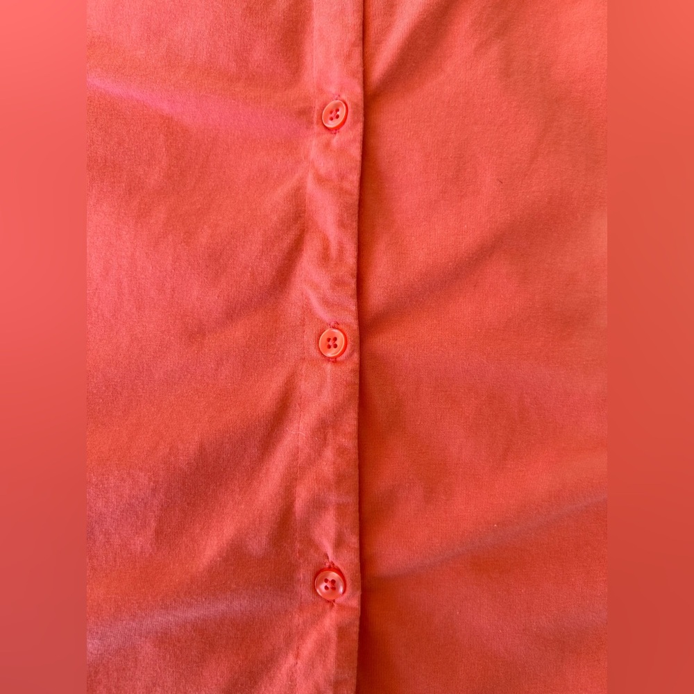 Coldwater Creek | Coral Eyelet 3/4 Length Sleeve Top - Picture 7 of 9